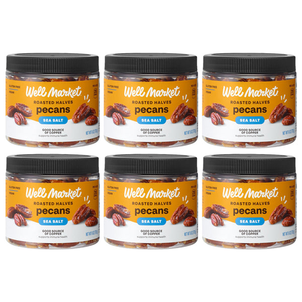 6 Pack - Well Market Gluten Free Sea Salt Roasted Pecan Halves 6oz Well Market